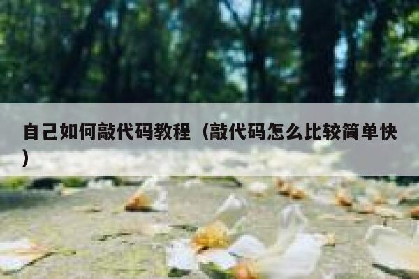 自己如何敲代码教程（敲代码怎么比较简单快） 第1张
