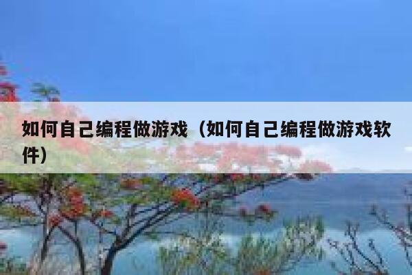 如何自己编程做游戏（如何自己编程做游戏软件） 第1张