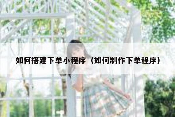 如何搭建下单小程序（如何制作下单程序） 第1张