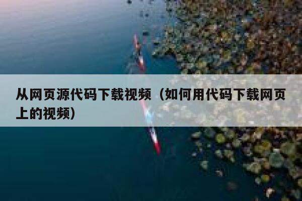 从网页源代码下载视频（如何用代码下载网页上的视频） 第1张