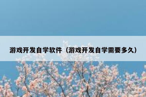 游戏开发自学软件（游戏开发自学需要多久） 第1张