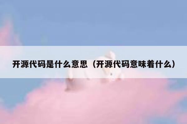 开源代码是什么意思（开源代码意味着什么） 第1张