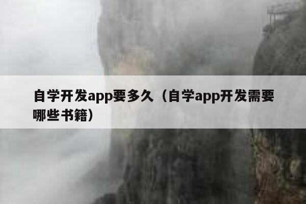 自学开发app要多久（自学app开发需要哪些书籍） 第1张