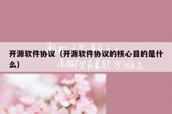 开源软件协议（开源软件协议的核心目的是什么） 第1张