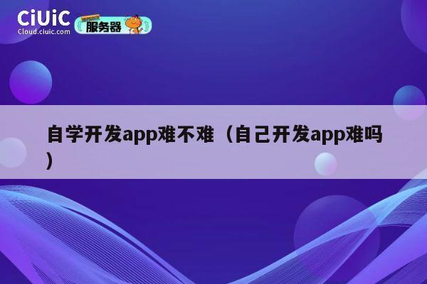自学开发app难不难（自己开发app难吗） 第1张