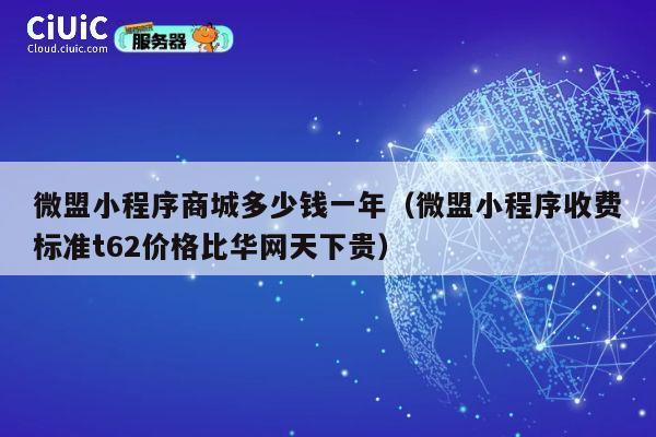 微盟小程序商城多少钱一年（微盟小程序收费标准t62价格比华网天下贵） 第1张