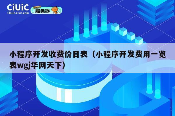 小程序开发收费价目表（小程序开发费用一览表wgj华网天下） 第1张