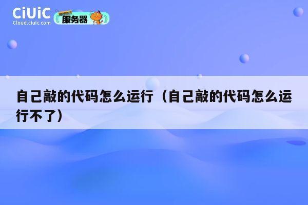 自己敲的代码怎么运行（自己敲的代码怎么运行不了） 第1张