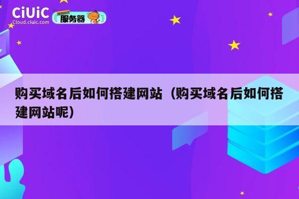 购买域名后如何搭建网站（购买域名后如何搭建网站呢） 第1张