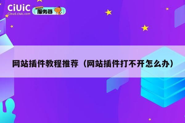 网站插件教程推荐（网站插件打不开怎么办） 第1张