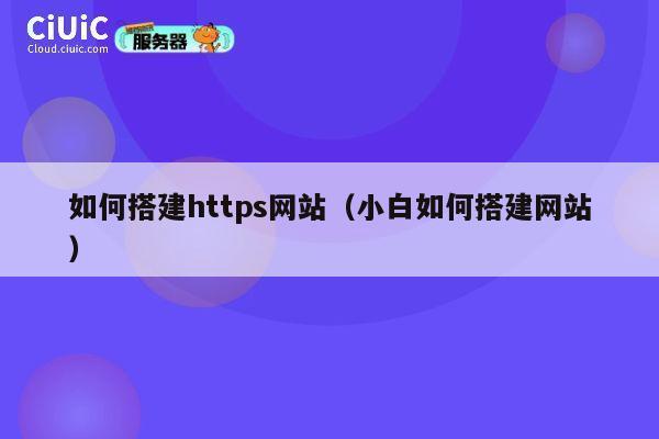 如何搭建https网站（小白如何搭建网站） 第1张