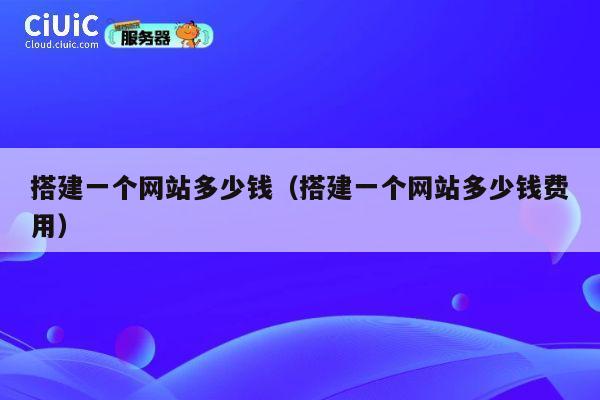 搭建一个网站多少钱（搭建一个网站多少钱费用） 第1张
