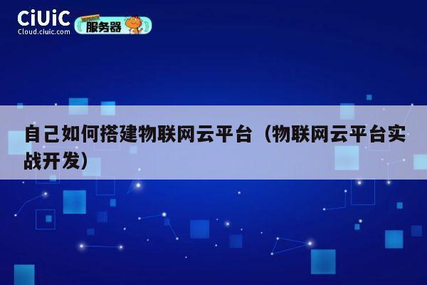 自己如何搭建物联网云平台（物联网云平台实战开发） 第1张