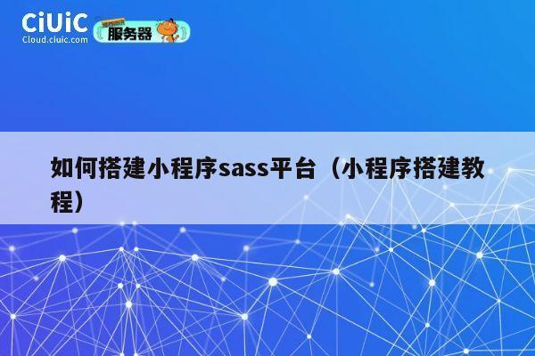 如何搭建小程序sass平台（小程序搭建教程） 第1张