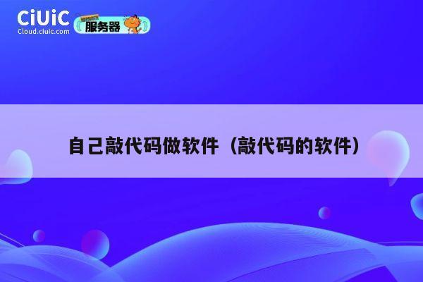 自己敲代码做软件（敲代码的软件） 第1张