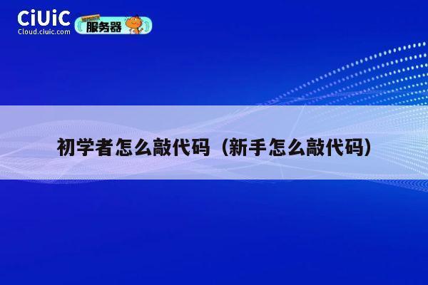 初学者怎么敲代码（新手怎么敲代码） 第1张