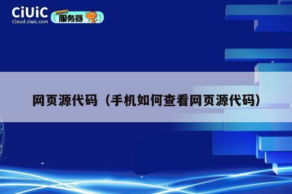 网页源代码（手机如何查看网页源代码） 第1张