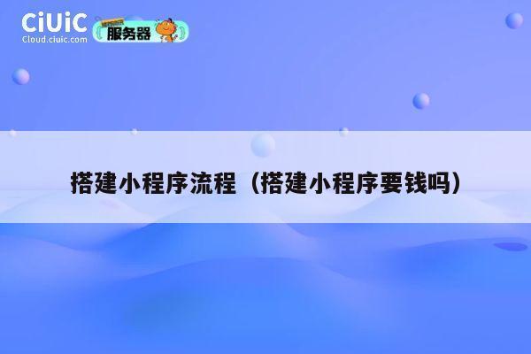 搭建小程序流程（搭建小程序要钱吗） 第1张