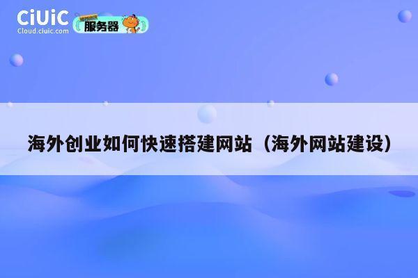 海外创业如何快速搭建网站（海外网站建设） 第1张