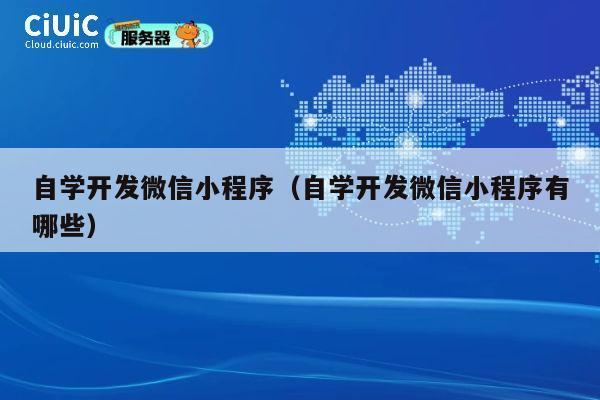 自学开发微信小程序（自学开发微信小程序有哪些） 第1张