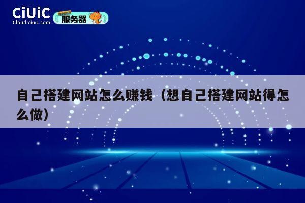 自己搭建网站怎么赚钱（想自己搭建网站得怎么做） 第1张