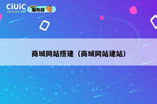 商城网站搭建（商城网站建站） 第1张