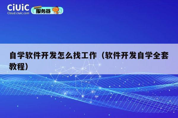 自学软件开发怎么找工作（软件开发自学全套教程） 第1张