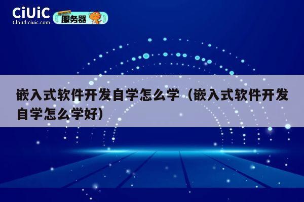 嵌入式软件开发自学怎么学（嵌入式软件开发自学怎么学好） 第1张