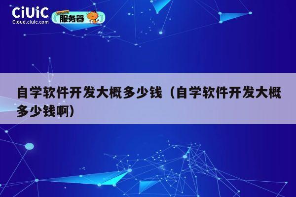 自学软件开发大概多少钱（自学软件开发大概多少钱啊） 第1张