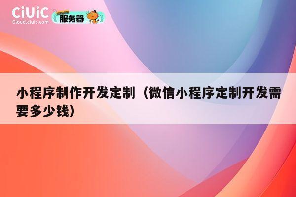 小程序制作开发定制（微信小程序定制开发需要多少钱） 第1张