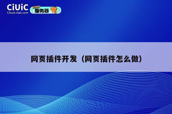 网页插件开发（网页插件怎么做） 第1张
