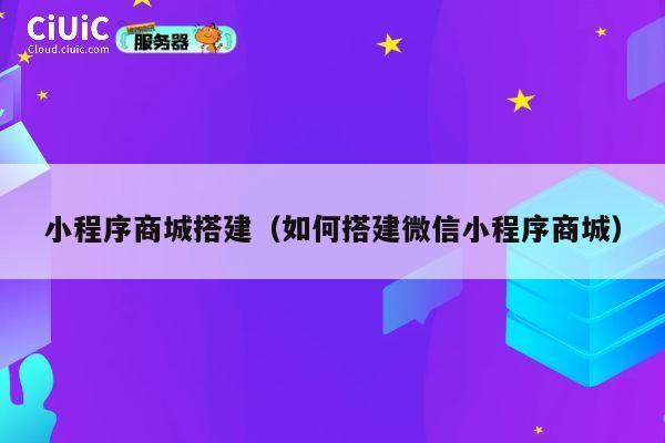 小程序商城搭建（如何搭建微信小程序商城） 第1张