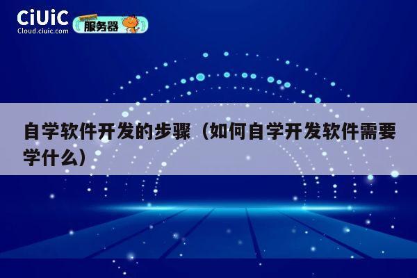 自学软件开发的步骤（如何自学开发软件需要学什么） 第1张