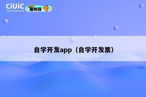 自学开发app（自学开发票） 第1张