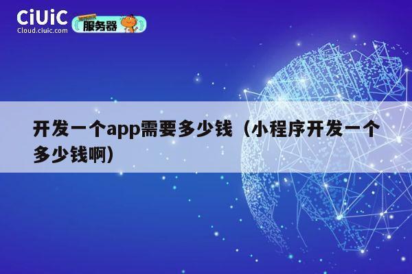 开发一个app需要多少钱（小程序开发一个多少钱啊） 第1张