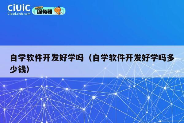 自学软件开发好学吗（自学软件开发好学吗多少钱） 第1张