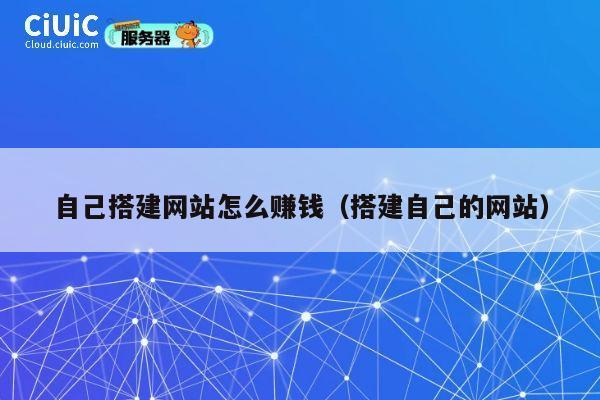 自己搭建网站怎么赚钱（搭建自己的网站） 第1张