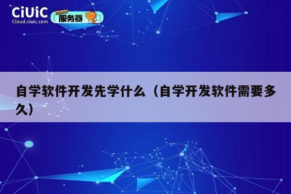 自学软件开发先学什么（自学开发软件需要多久） 第1张