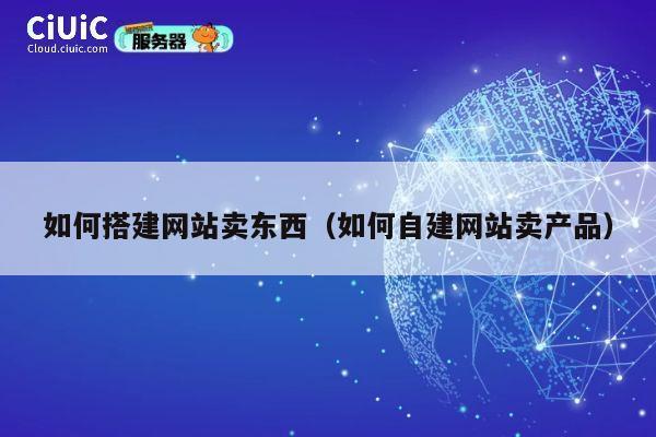 如何搭建网站卖东西（如何自建网站卖产品） 第1张