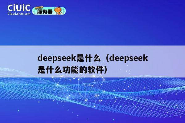 deepseek是什么（deepseek是什么功能的软件） 第1张