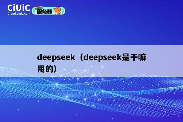 deepseek（deepseek是干嘛用的） 第1张